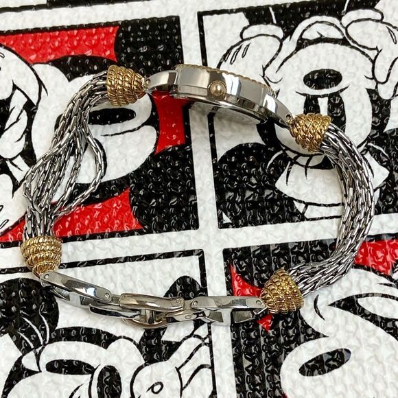 Disney Parks Minnie Mouse Two-Tone Bracelet Watch Mother of Pearl Dial - Picture 10 of 15